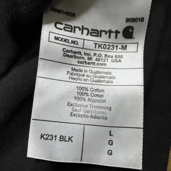 Carhartt Loose Fit Mens Black Long Sleeve Crew Neck T-Shirt Size Large - Picture 5 of 6